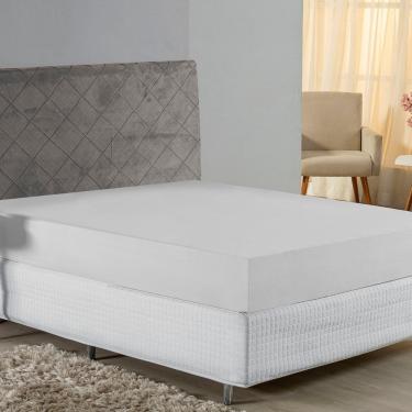 Imagem de Lençol Com Elástico Queen Nobre 1 Peça 30cm De Altura Malha 100% Algodão - Branco