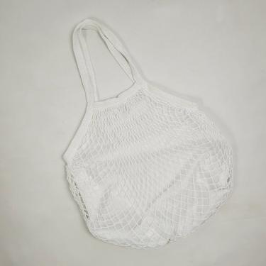 Imagem de Bolsa De Praia Feminina Saco De Rede Macramê Verão Piscina Com Alça branco