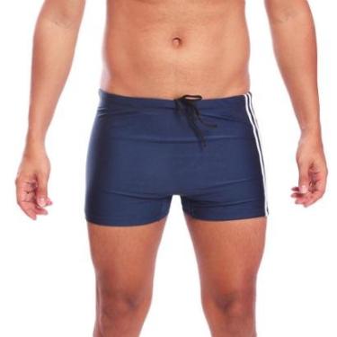 Imagem de Sunga Boxer Masculina Com Friso Moda Praia Verão Preto-Masculino