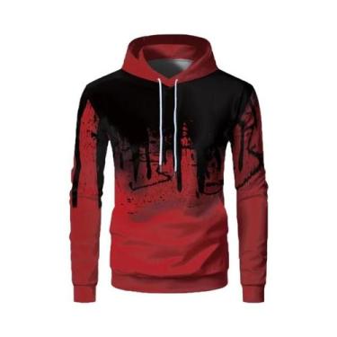 Imagem de Suéter Masculino Com Capuz Estampado Em 3D Para Casal, Esportivo Casua
