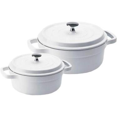 Imagem de Conjunto de Panelas Studio Branca 2,4l + 4l Antiaderente - Hercules