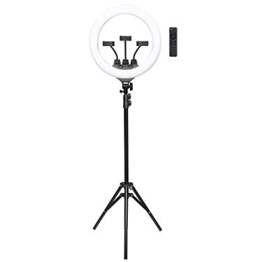 Imagem de KIT RING LIGHT LED 46CM 18 POLEGADAS COM TRIPE 2,1 METROS E SUPORTE PARA 3 CELULARES ATE 8'' - RL46