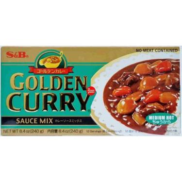 Imagem de Tempero Golden Curry Com Sabor Picante Nível Médio S&b 220g - Congratu