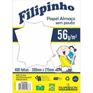 Imagem de Papel Almaco sem Pauta e Margem 200X275MM 56G 5 Pacotes com 400 Folhas