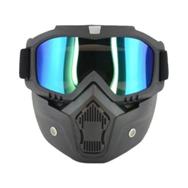 Imagem de Capacete De Motocicleta Com Óculos Removíveis, Máscara Tática Para Mot