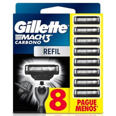 Imagem de Gillette Mach3 Carbono Carga para Aparelho de Barbear com Carvão 8 Unidades