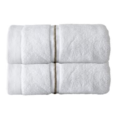 Imagem de Kit 2 Toalhas de Rosto Lázio 48x90CM 500g-m2 Algodão Branca Kacyumara