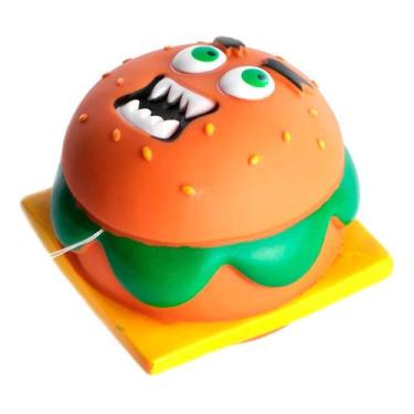 Imagem de Mordedor Hamburguer Monstro Brinquedo Pet Cachorro Cães 11cm - Evovler