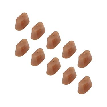 Imagem de Bloco de orifício de flauta, boa elasticidade borracha tijolo marrom fácil substituição 10 unidades para reparo de instrumentos orquestrais(pequena)