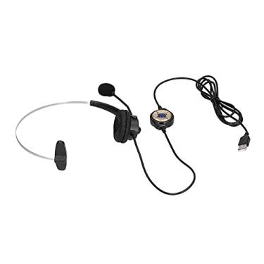 Imagem de Fone de ouvido monofone, controle com fio de fone de ouvido USB para call center