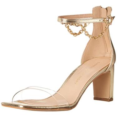 Imagem de Chinese Laundry Sandália feminina de salto Yara Metallic-vin, Ouro claro, 38
