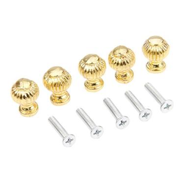 Imagem de 5 pçs/ajustaram maçanetas da lâmpada do ouro Puxar alças redondas com parafusos Mobiliário de hardware jóias Caixa de gaveta de armário 14mm * 19mm YYDFPIIA