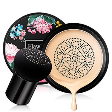 Imagem de Aooba Air Cushion CC Creme corretivo hidratante escova de cabeça de cogumelo à prova d'água base hidratante BB creme para mulheres meninas (flor)