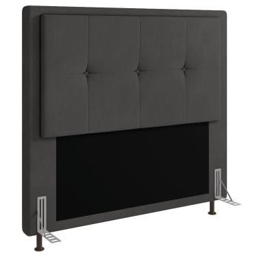 Imagem de Cabeceira Ametista Cama Box King 195cm Suede Grafite