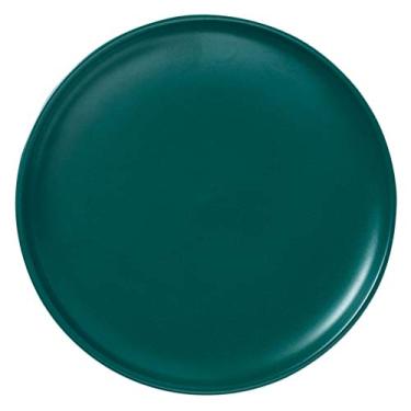 Imagem de Prato de jantar de cerâmica verde fosco, conjunto de prato redondo elegante grande de 15 cm perfeito para bife, massas, sobremesa e salada, 1 peça