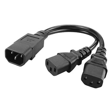 Imagem de Baoblaze IEC320 C14 para 2X IEC320 C13 Y Cabo de alimentação Cabo adaptador para PC