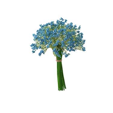 Imagem de Gazechimp Flores De Peã´Nia Artificiais Buquê Nupciais Arranjo De Decoração Floral Dos Namorados, Festa, Jardim, Escritorio - Tamanho Real Azul