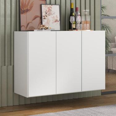 Imagem de Aparador Buffet 3 Portas Suspenso Veneza Multimóveis MP1008 Branco
