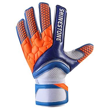 Imagem de Luvas de goleiro de futebol ao ar livre Luvas de látex macias de treinamento esportivo para adultos Proteção de dedo forte para homens e mulheres, laranja, 6 (comprimento: 16 cm)