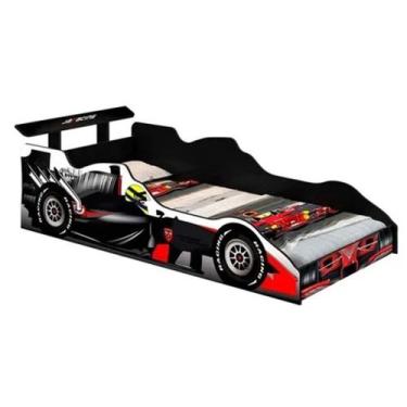 Imagem de Cama Carro Infantil  Formula 1 Preto 100% Mdf J&A Móveis