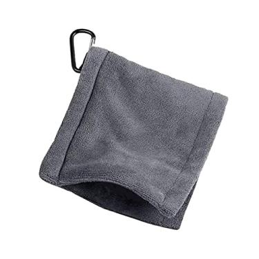 Imagem de Vaveren Toalha de limpeza de bola de golfe com mosquetão toalha unissex para acessórios de golfe, cinza