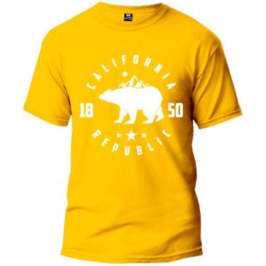 Imagem de Camiseta Califórnia Republic Básica Malha Algodão 30.1 Masculina E Fem