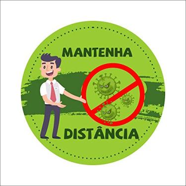 Imagem de Adesivo P/Chão Mantenha Distância Verde 10 Unidades Mod03