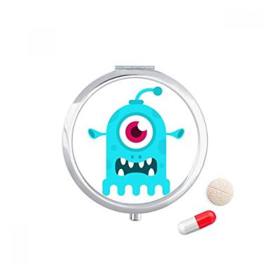 Imagem de Estojo de comprimidos alienígena Universe and Alien Blue Cyclops, caixa de armazenamento de remédios dispensador de recipiente