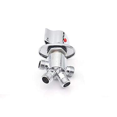 Imagem de Torneira misturadora com interruptores de banheira, válvula de mistura de água fria e quente, latão dividido para massagem, torneira de banheira com controle de 2 ou 3 vias, cabo triplo, núcleo de válvula de cerâmica, controle de temperatura