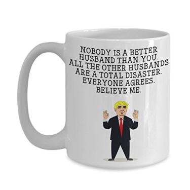 Imagem de Caneca Funny husband Trump Head – Caneca de café Donald Trump – ideia de presente para marido, ideia de mordaça