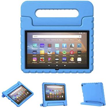 Imagem de Capa Infantil Maleta Compatível Para Amazon Tablet Fire HD8/HD8 PLUS 2020 K72LL4 10ª. AZUL. EVA, Emborrachada, Leve