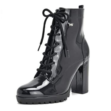 Imagem de Bota Coturno Tratorado Via Marte Salto Grosso Verniz Preto (35, Preto)