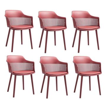 Imagem de Kit 6 Cadeiras Marcela Rivatti Móveis Marrom