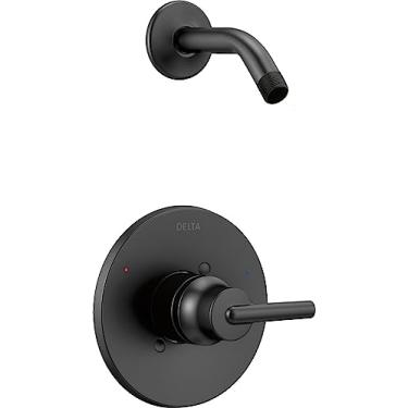 Imagem de Delta Faucet Kit de acabamento de torneira de chuveiro com função única Trinsic 14, preto fosco T14259-BLLHD (chuveiro e válvula vendidos separadamente)