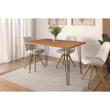 Imagem de Mesa De Jantar Retangular 120 X 80 Mdp Pé De Ferro Ametista Rede Móveis