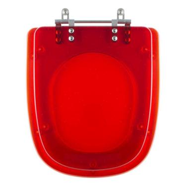 Imagem de Assento Sanitario Poliester Ibiza Vermelho Translucido para vaso Incepa