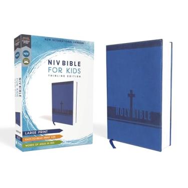 Imagem de Niv, Bible for Kids, Large Print, Leathersoft, Blue, Red Letter, Comfort Print: Thinline Edition