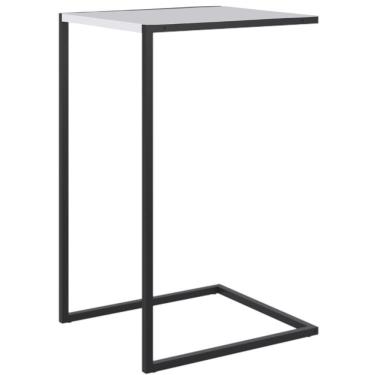 Imagem de Mesa Lateral Retangular Artesano 64 cm (altura) em MDP Branco Estrutura Metálica em Aço Preta