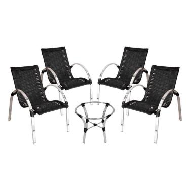 Imagem de Conjunto de Mesa de Centro e 4 Cadeiras Garden para Área Externa