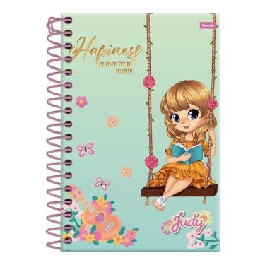 Imagem de Caderno Espiral Foroni 1/4 Capa Dura Judy 80 Folhas - Embalagem com 5 Unidades