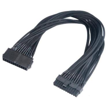 Imagem de Cabo Extensor 24 pinos 20 + 4 pinos - Para Placa Mãe - 40cm - Akasa FLEXA P24 AK-CBPW06-40BK