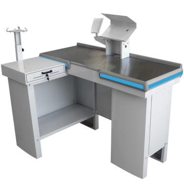 Imagem de Checkout Leve Caixa Supermercado De 1,30M Mesa Reta Com Kit Automação Balcão de compras - Innal