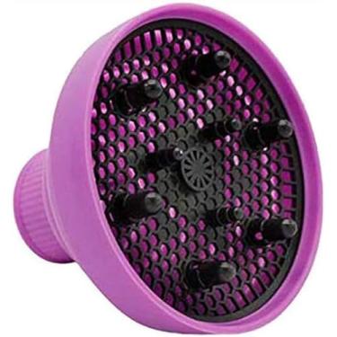 Imagem de Difusor de cabelo dobrável, silicone dobrável portátil, secagem rápida e para viagens, bico adequado para 1,96 polegadas, azul/431 (Size : Purple)