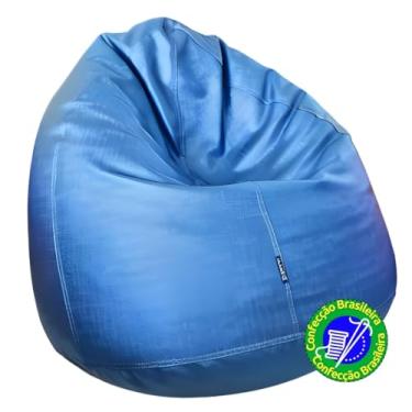 Imagem de MARIJU, Puff Gota (VAZIO) PUFOLANDIA Luxo Metalizado Sala Quarto Escritórios Empresas Escolas Eventos Feiras Gamer Grande COR:Az