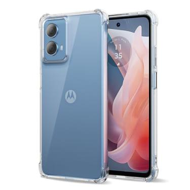 Imagem de Capa para Motorola Moto G 5G 2024/Moto G Play 2024 transparente, design de silicone protetor de gelatina para mulheres, feminino, bonito, simples, fino, macio, flexível, TPU à prova de choque,