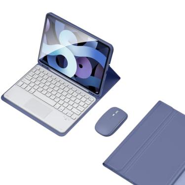Imagem de Capa teclado for Samsnug Galexy Tab S9 / S9 FE / S8 / S7 10.9-11 polegadas Teclado Bluetooth Sem fio Magnético Destacável com Suporte para Caneta S (mouse incluído), Roxo