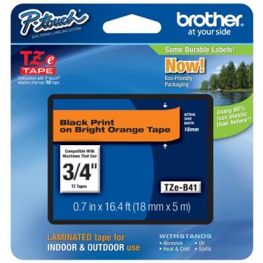Imagem de Fita original Brother 3/4" (18 mm) preta em laranja brilhante TZe P-touch para Brother PT-2030VP, PT2030VP etiquetadora