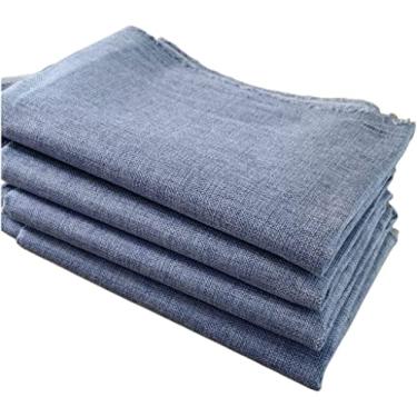 Imagem de TinaKim Tecido de estofamento, Linho sintético, Azul escuro, 21, 2 jardas (144,8 x 183 cm)