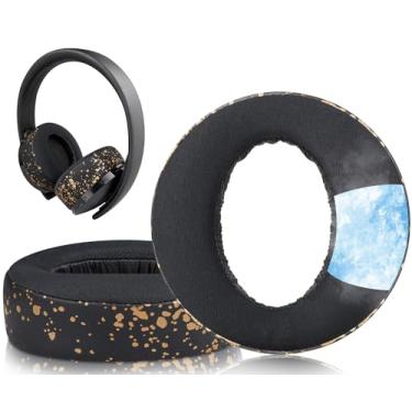 Imagem de SOULWIT Almofadas de Substituição para Sony New Gold Wireless Playstation PS4 (Versão 2018) Headset, Almofadas de Orelha com Espuma de Isolamento de Ruído - GR Manchas Douradas