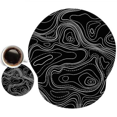 Imagem de AIMSA Tapete de rato ergonómico com suporte de pulso, tapete de rato confortável gel antiderrapante base de poliuretano espuma de memória, alívio da dor para escritório, casa, trabalho, jogos, preto